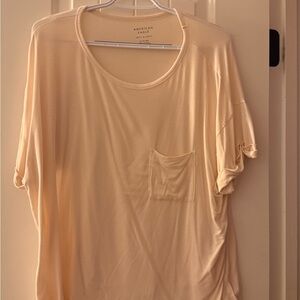 American Eagle Outfitters Women's Beige Short Sleeve Tee